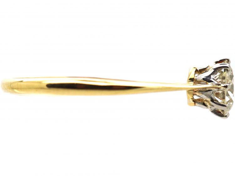 Early 20th Century 18ct Gold & Platinum, Diamond Solitaire Ring