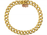 Edwardian 18ct Gold Curb Bracelet