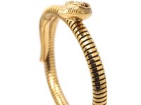 1960s 9ct Gold Snake Bracelet with Ruby set Eyes