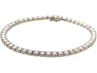 Platinum & Diamond Line Bracelet by Sophia D