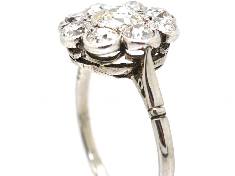Art Deco Platinum, Diamond Cluster Ring