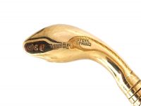 9ct Gold Snake Bangle with Ruby Eyes by Smith & Pepper