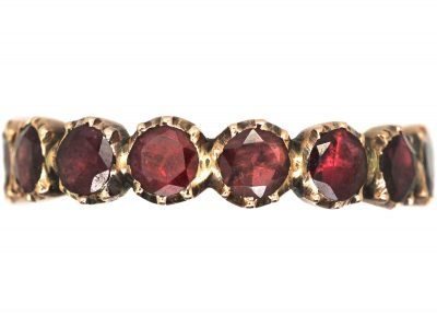 Georgian 9ct Gold Almandine Garnet Eternity Ring