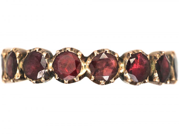 Georgian 9ct Gold Almandine Garnet Eternity Ring