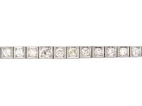 Art Deco Platinum, Graduated Diamond Line Bracelet