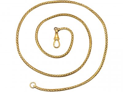 Victorian 18ct Gold Woven Snake Chain with Dog Clip Clasp