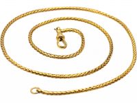 Victorian 18ct Gold Woven Snake Chain with Dog Clip Clasp