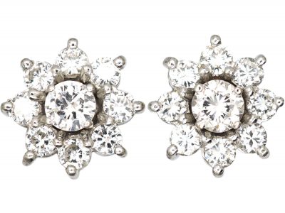 18ct White & Yellow Gold Multi Gem Interchangeable Cluster Earrings