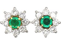 18ct White & Yellow Gold Multi Gem Interchangeable Cluster Earrings