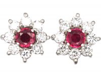 18ct White & Yellow Gold Multi Gem Interchangeable Cluster Earrings