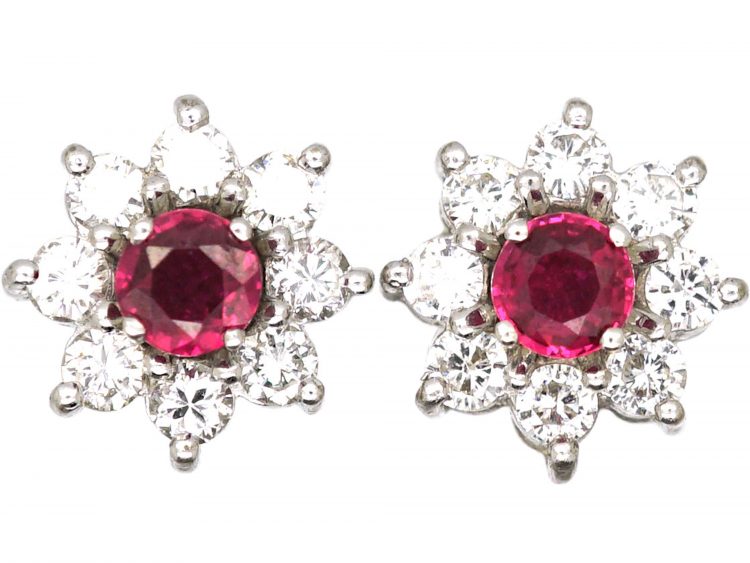 18ct White & Yellow Gold Multi Gem Interchangeable Cluster Earrings