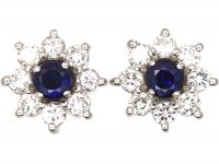 18ct White & Yellow Gold Multi Gem Interchangeable Cluster Earrings