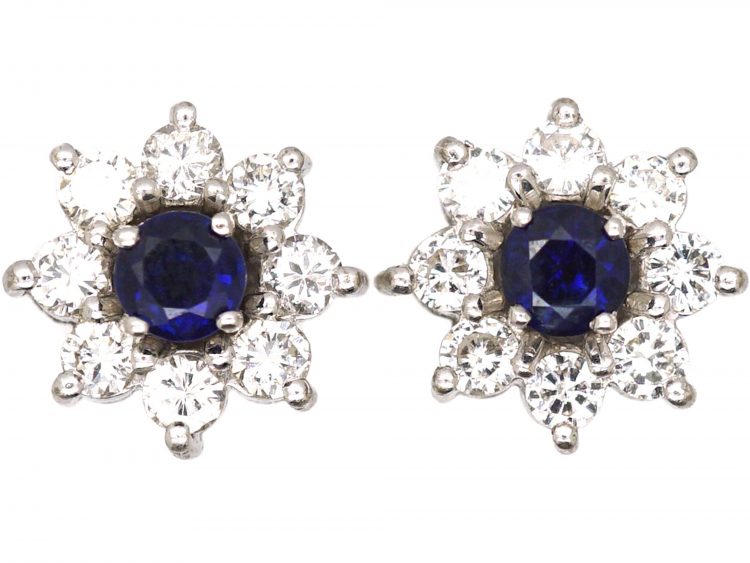 18ct White & Yellow Gold Multi Gem Interchangeable Cluster Earrings