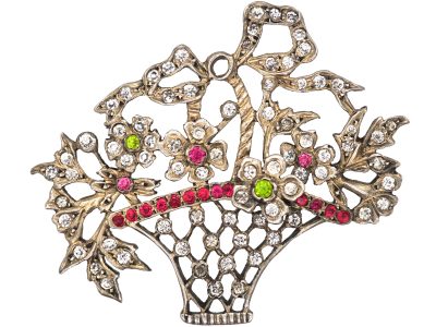 Edwardian Silver & Paste Giardinetti Brooch
