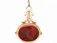 Georgian 15ct Gold Swivel Seal with Carnelian Intaglio of Halley & His Comet