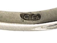 Portuguese Art Deco Platinum & Diamond Ring with Small Diamonds Around the Edge