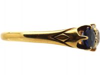 Edwardian 18ct Gold, Sapphire & Diamond Three Stone Ring