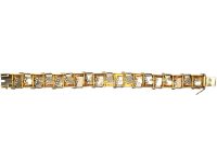 Art Deco 18ct Gold & Platinum Zig Zag Bracelet set with Diamonds