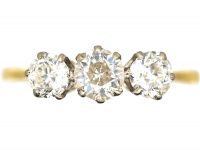 Art Deco 18ct Gold & Platinum, Three Stone Diamond Ring