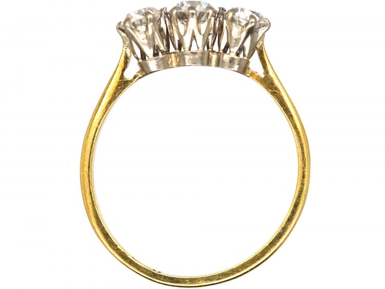 Art Deco 18ct Gold & Platinum, Three Stone Diamond Ring