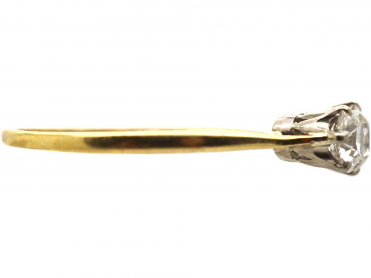 Art Deco 18ct Gold & Platinum, Three Stone Diamond Ring