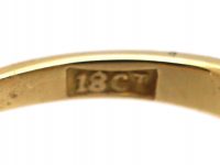 Edwardian 18ct Gold Three Stone Opal & Diamond Ring