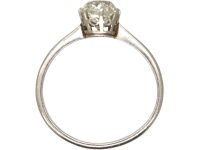 Art Deco Platinum Ring set with an Old Mine Cut Diamond