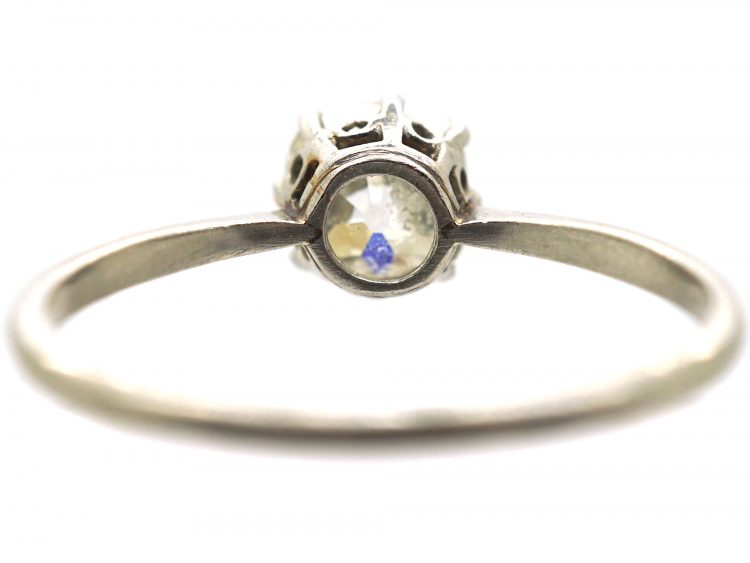 Art Deco Platinum Ring set with an Old Mine Cut Diamond
