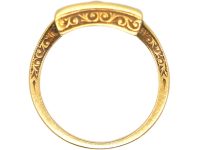 Victorian 18ct Gold Aesthetic Movement Ring with Bird Motif & Locket on Reverse