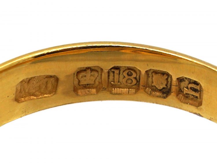 Edwardian 18ct Gold Lover's Knot Ring set with Three Diamonds