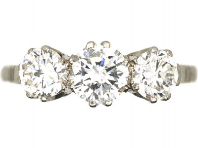 Art Deco Platinum & Three Stone Diamond Ring