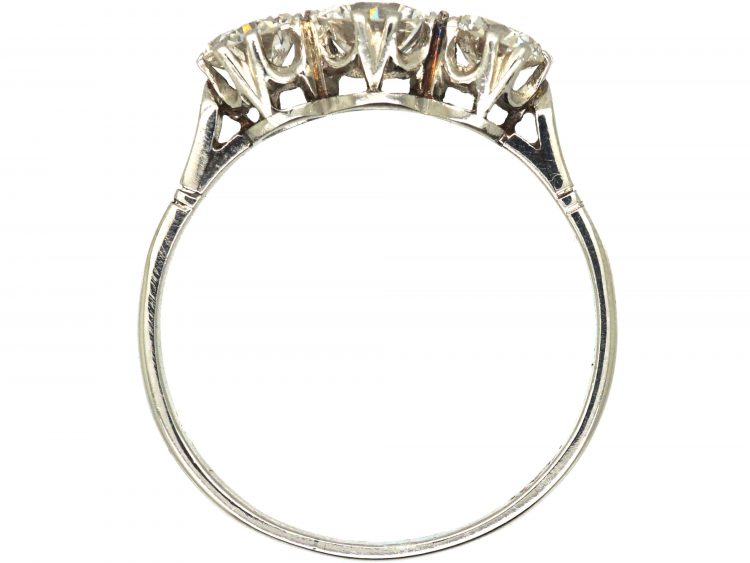 Art Deco Platinum & Three Stone Diamond Ring