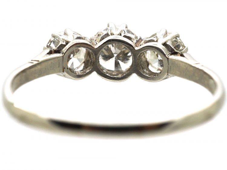 Art Deco Platinum & Three Stone Diamond Ring
