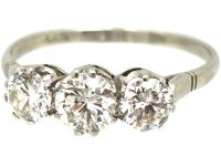 Art Deco Platinum & Three Stone Diamond Ring