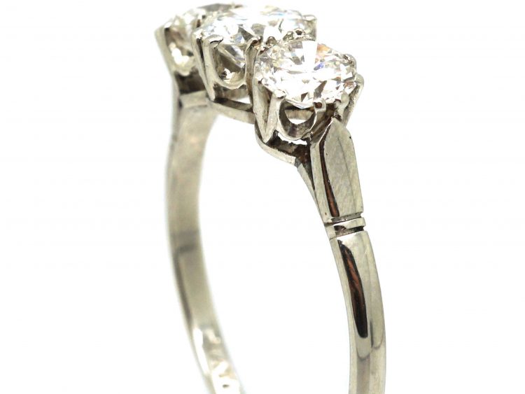 Art Deco Platinum & Three Stone Diamond Ring