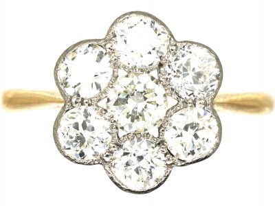 Early 20th Century 18ct Gold & Platinum, Diamond Cluster Ring