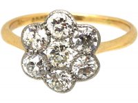 Early 20th Century 18ct Gold & Platinum, Diamond Cluster Ring