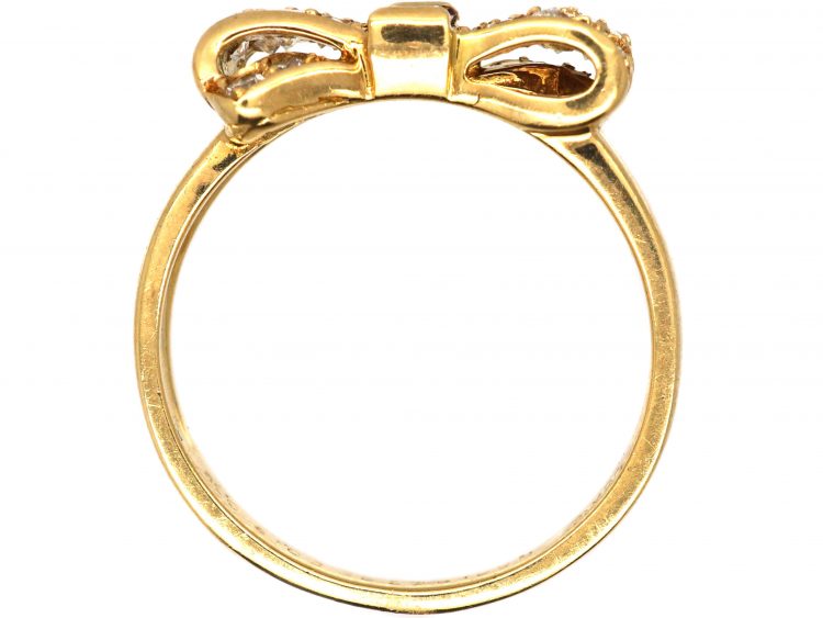 Sapphire & Pave Set Diamond Bow Ring by Van Cleef & Arpels