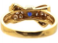 Sapphire & Pave Set Diamond Bow Ring by Van Cleef & Arpels