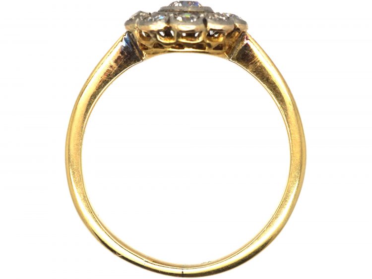Edwardian 18ct Gold & Platinum, Diamond Cluster Ring