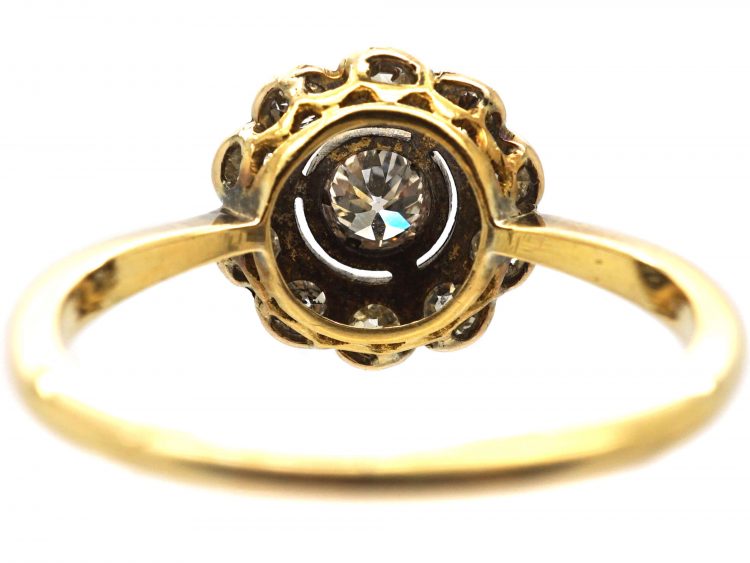 Edwardian 18ct Gold & Platinum, Diamond Cluster Ring
