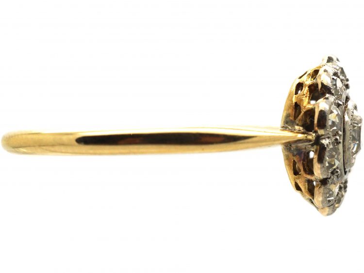 Edwardian 18ct Gold & Platinum, Diamond Cluster Ring