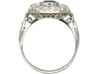Art Deco Platinum, Diamond & Sapphire Ring