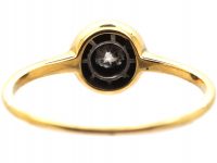 Art Deco 18ct Gold & Platinum, Diamond & Sapphire Small Target Ring