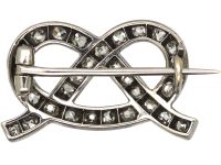 Edwardian Stafford Knot Brooch set with Old Mine Cut Diamonds