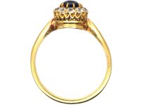 Edwardian 18ct Gold, Sapphire & Diamond Cluster Ring