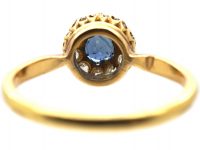 Edwardian 18ct Gold, Sapphire & Diamond Cluster Ring