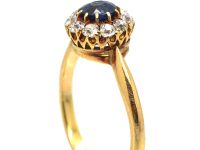 Edwardian 18ct Gold, Sapphire & Diamond Cluster Ring