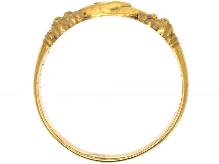 Victorian 15ct Gold Fede Ring Dated 1849