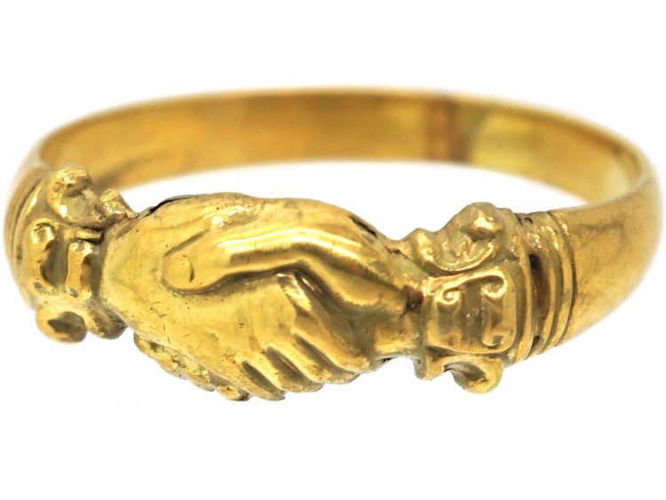Victorian 15ct Gold Fede Ring Dated 1849